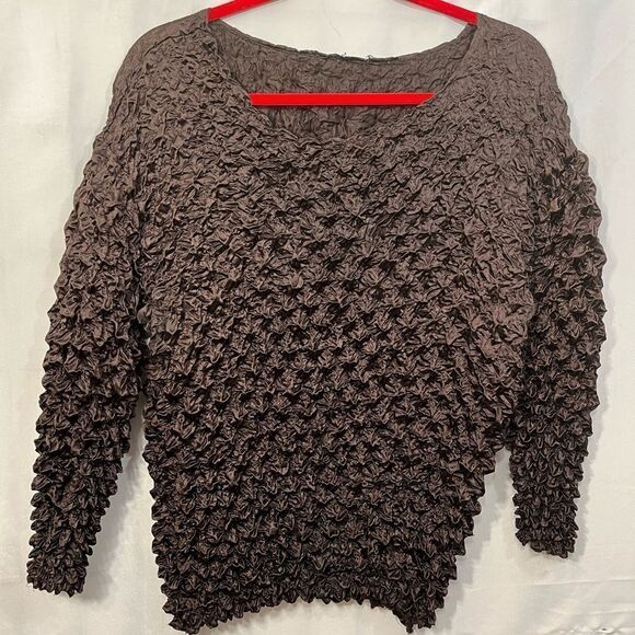 Brown Y2K Popcorn Stretchy Top - Picture 9 of 13